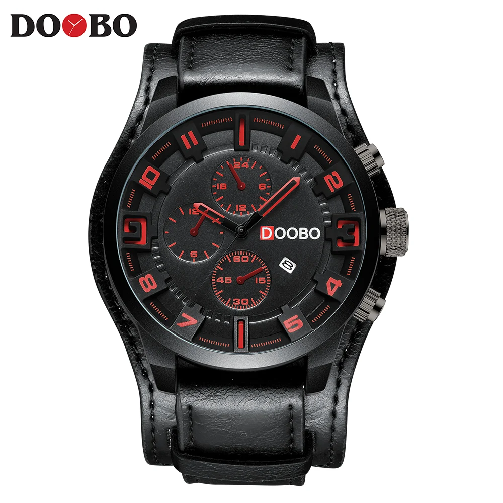 DOOBO D033 армейские военные кварцевые мужские часы лучший бренд роскошные кожаные
