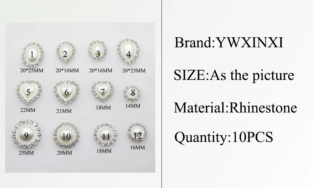 Новинка; модная обувь на каблуке 10 шт./лот 12 размер стразы кнопка с жемчугом металлическая латунь с плоской задней частью кнопки для одежды аксессуары для рукоделия, декоративный светильник