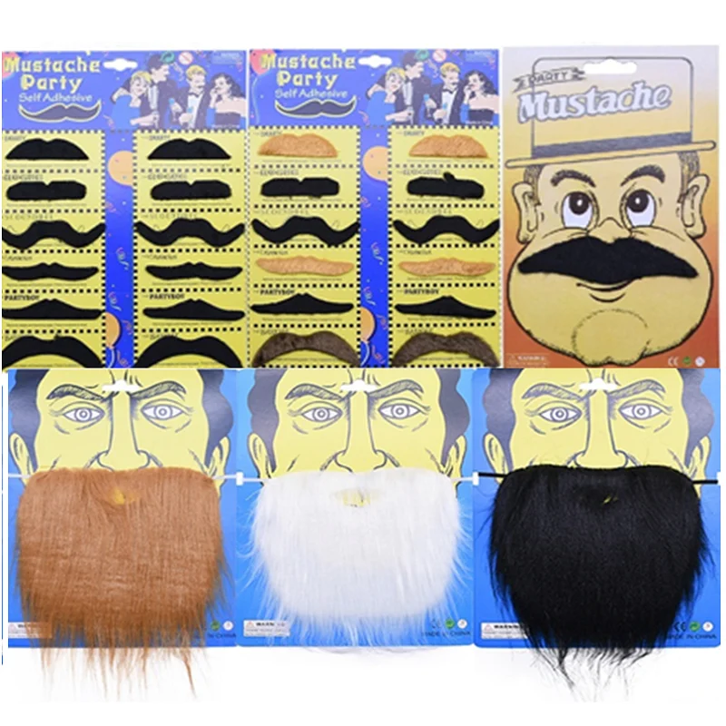 Barba Y Bigote Falsos Con Banda Elástica Ajustable, Divertidos Accesorios De Halloween Y Disfraces Para Adultos Y Niños, Material Suave Y Transpirable