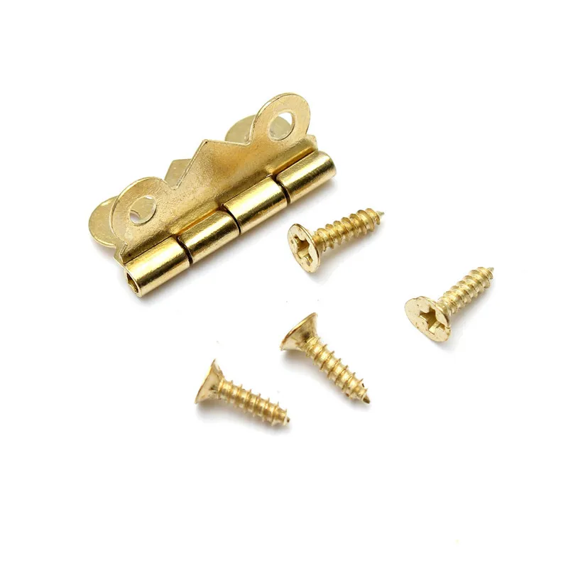 Goedkoop MTGATHER 10 stks Iron Brons Goud Zilver Mini Vlinder Deur Scharnieren Kast Lade Sieraden Doos Scharnier Voor Meubels Hardware