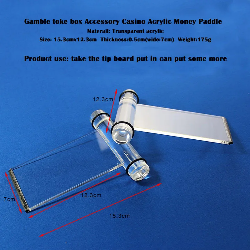 

1pc Gamble toke box Accessory Casino Acrylic Money Paddle