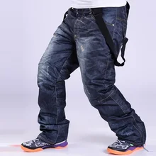 Новинка, высококачественные штаны для сноуборда для мужчин, водонепроницаемые лыжные и сноубордические зимние штаны, дышащие лыжные штаны, джинсовые брюки