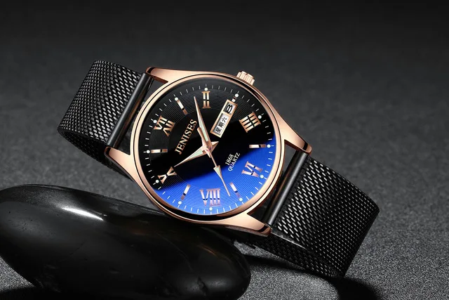 Белуши (jenises) Часы из нержавейки Для мужчин модные Повседневное Спорт кварцевые часы платье Бизнес наручные часы для Для мужчин мужской часы