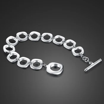 

925 Sterling Silver 925 Bracelet Ma'am fashion Boutique jewelry Jewellery Geometric figure Classic Sterling Silver Bracelet