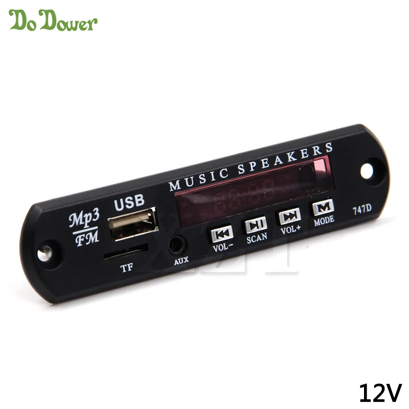 Плата декодера Micro USB MP3 источник питания FM радио DC 5 В и 12 аудио модуль для