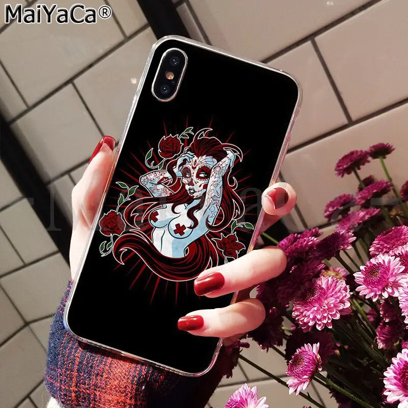 Funny Sugar Skull Girl Tattoo