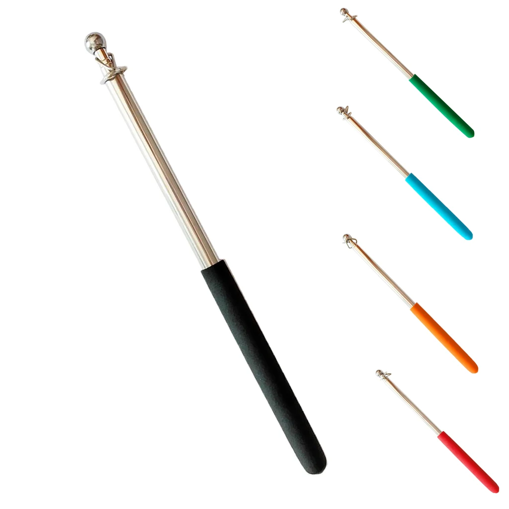 1m Telescopic Stainless Steel Flagpole Banner Flagpole Guide Pole for School Teaching Tour Guide Parades Stadium Events