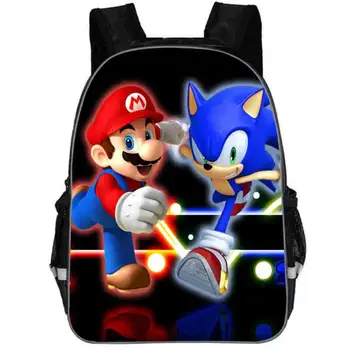 

New Super Mario Bros Kindergarten Infantile Small School Bags Sonic Bookbags Children Baby Toddler bag Kids Backpack