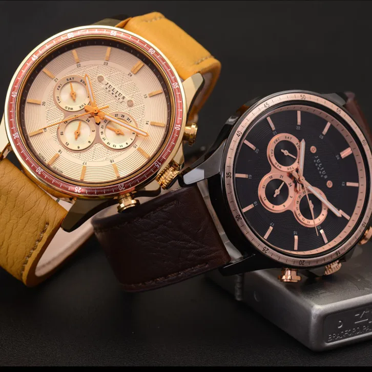 Julius Men s Homme Wrist Watch Quartz Hours Top Fashion Retro Sport Dress Leather Boy Birthday