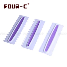 

3PCS Cake Icing Comb Both Side Teeth Design Plastic Sugar Craft Cream Icing Scraper Smoother Baking Pastry Tool free shipping