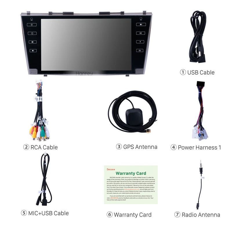 Clearance Harfey Car Multimedia Player For 2007-2011 Toyota Camry Android 8.0 Car Auto Radio 8-core 1024*600 HD 9 Inch GPS Stereo Audio 3