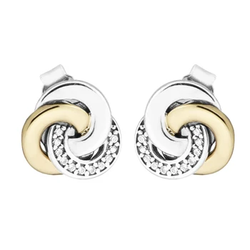 

Earrings for women Interlinked Circles stud Earring BrincoS 925 Sterling Silver Jewelry DIY Orecchini Oorbellen Pendientes