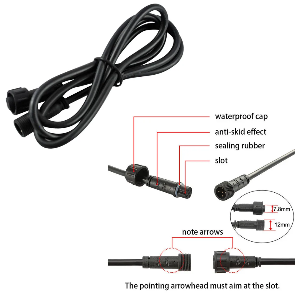 

1PC 5PIN 1/2/3 Meters IP67 Waterproof Extension Cable Wire Power Cord Male and Female Connectors for FVTLED RGBW LED Deck Lights