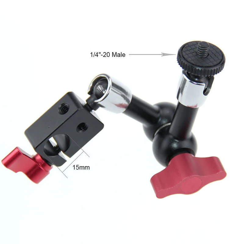 7 Inch Adjustable Articulating Magic Arm With 14 Hot Shoe Mount Thread Rod Clamp Fr Monitor LED Light DSLR Camera Camcorder (2)