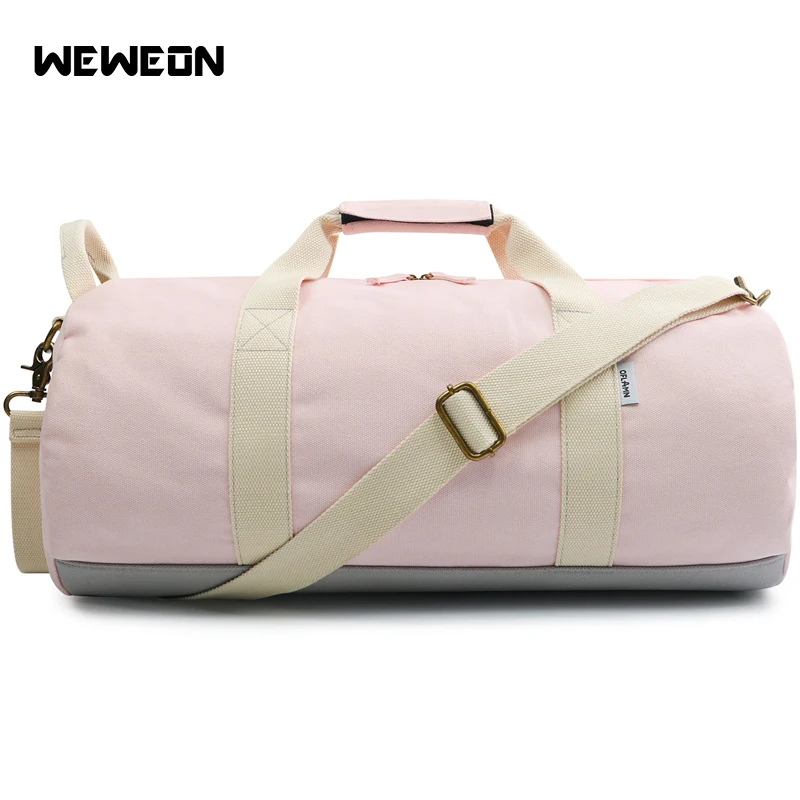 Women's Large Capacity Soft Canvas Sports Bag Portable Gym Fitness Bags