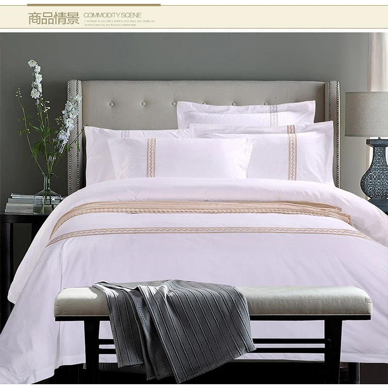 Luxury Five Star 100 cotton embroidery design bed cover sets Wholesale