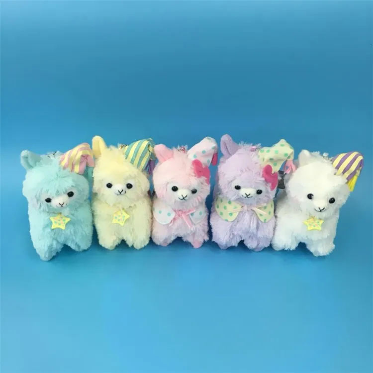

Anime Children Baby plush toys cute plush stuffed doll colorful alpaca gift 14cm Wholesale/Retail