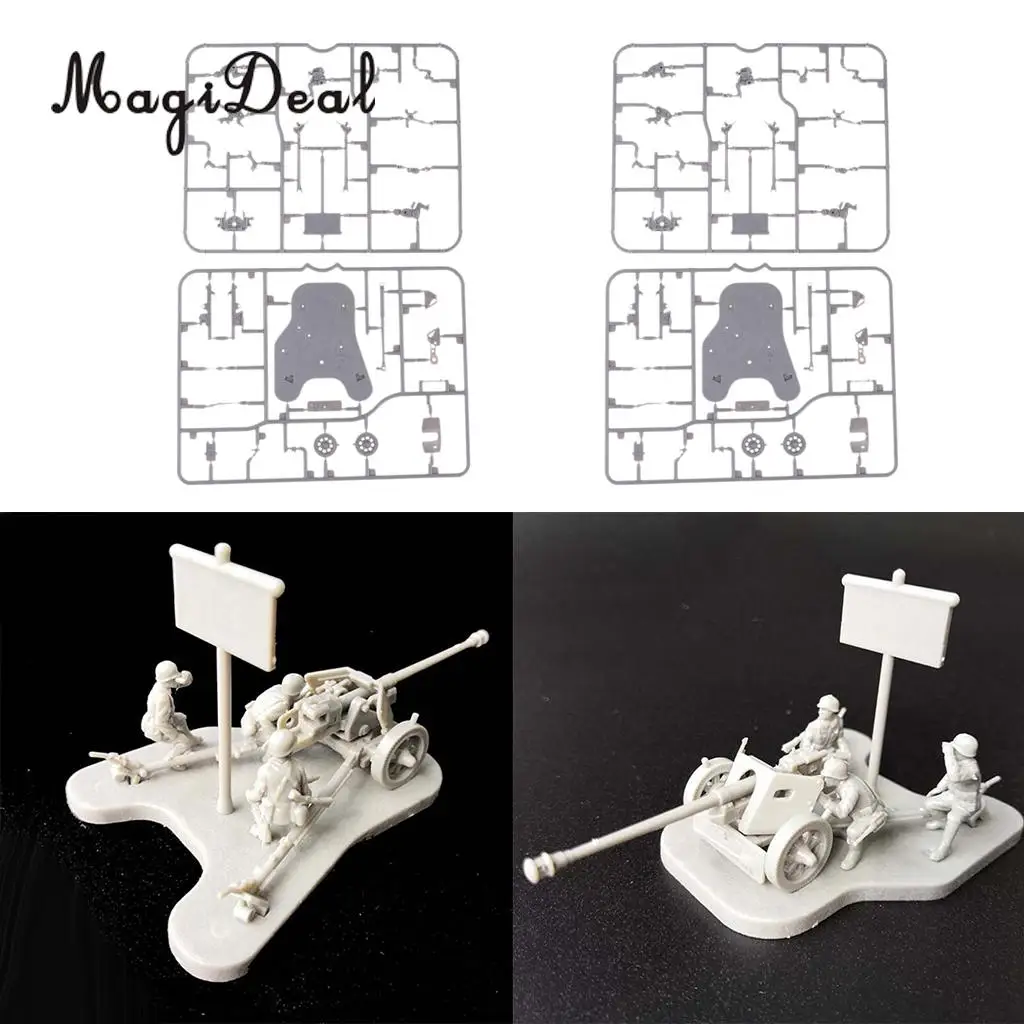 2pcs Simulation 4D 1:72 Scenario PAK40 Assembly Model Scene Kids Toy Gift Home Decor