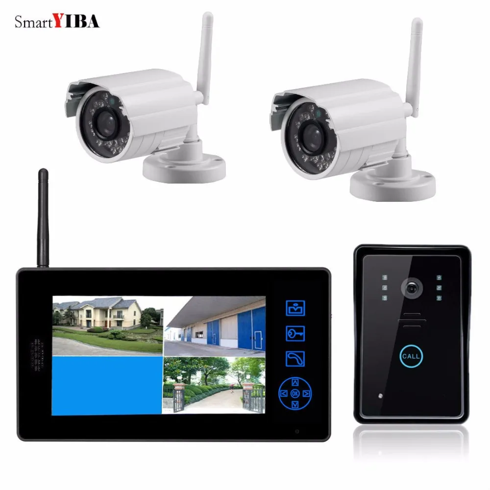 

SmartYIBA 2.4G 7" Auto-photo Video Record Door Phone CCTV Real Time Surveillance Camera Wireless System Video Intercom Doorbell