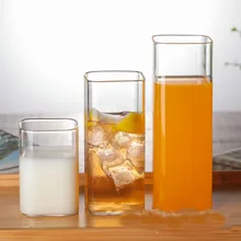 2 шт скандинавские квадратные чашки с высоким бором стекло с обогревом Питьевая чашка бытовой напиток для завтрака молоко