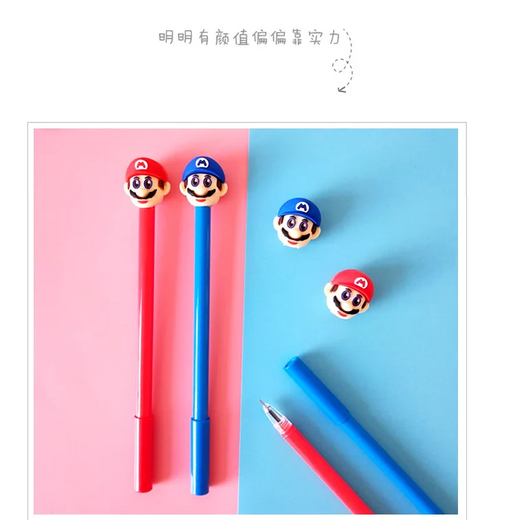 Milímetros de Tinta Relativo à Promoção Lote Super-marie Mario Caneta Gel Bonito 0.5 Preta Assinatura Escrita Escolar Escola Suprimentos Presente 36 Pçs - 8 36 pçs lote Super-marie Mario Caneta Gel