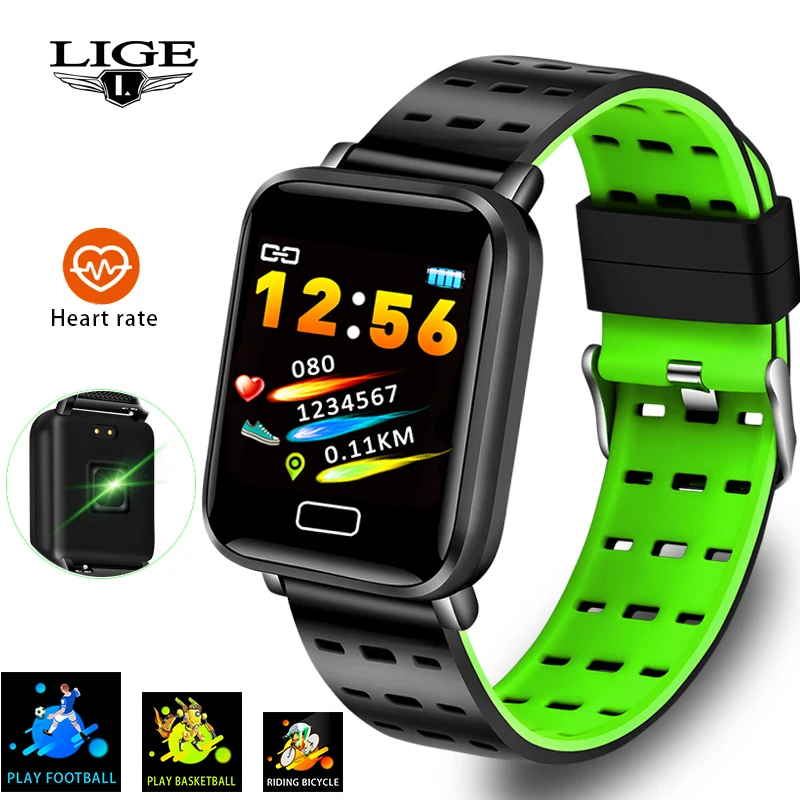 

LIGE Smart Bracelet Heart rate Blood Pressure Smart Wristband fitness tracker Watch Pedometer Sport Smart Band For Android IOS