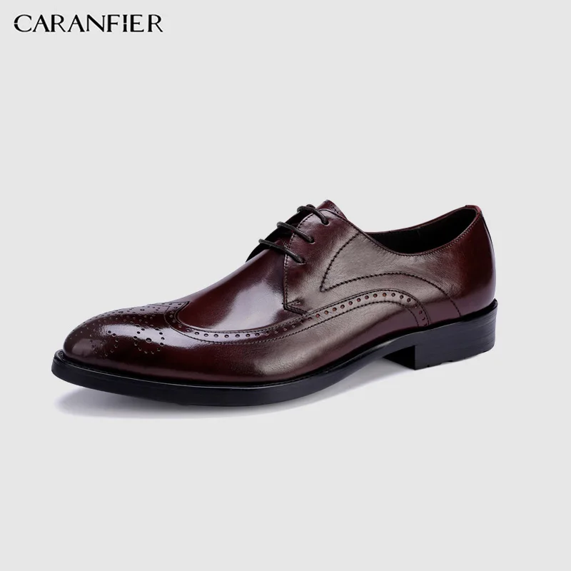 Мужские классические туфли CARANFIER из натуральной кожи однотонные повседневные