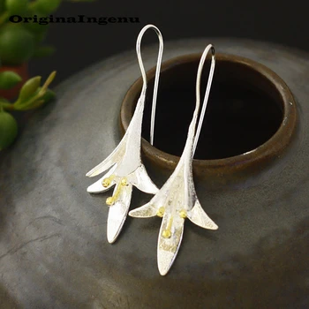 

Jewelry 925 Silver Earrings Vintage Lily Flowers Pendientes Minimalism Charm Birthday Gift Brincos Oorbellen Earrings for Women