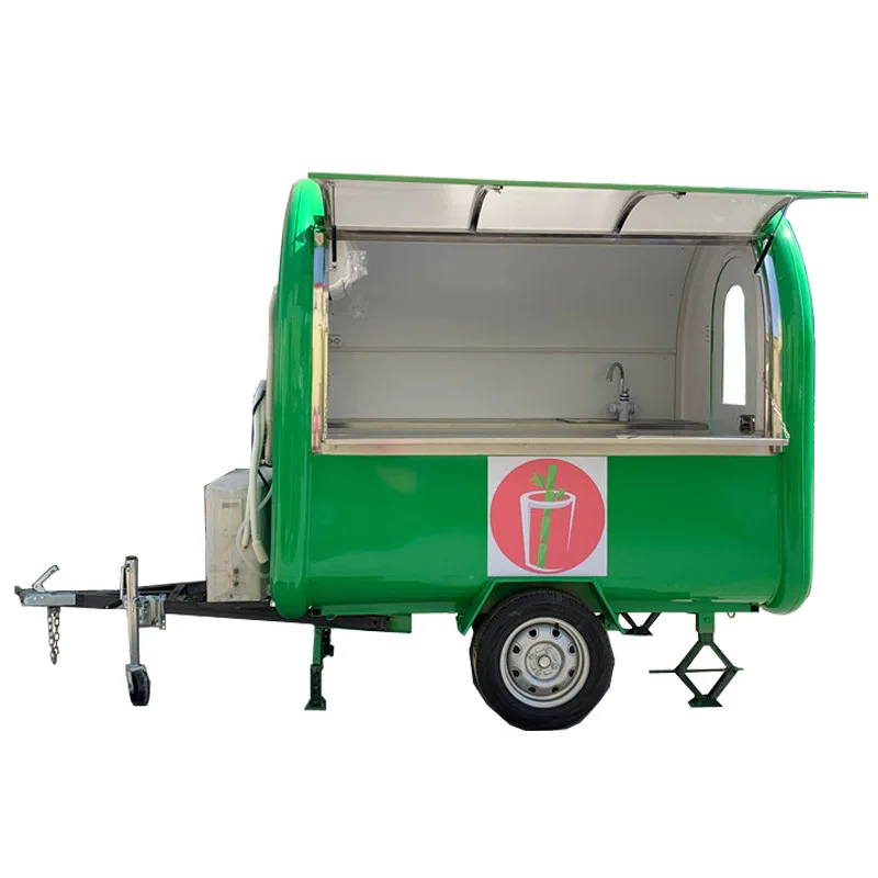 

Summer drink ice cream light green color mobile food carts/trailer/ ice cream truck/snack with logo and AC free shipping by sea