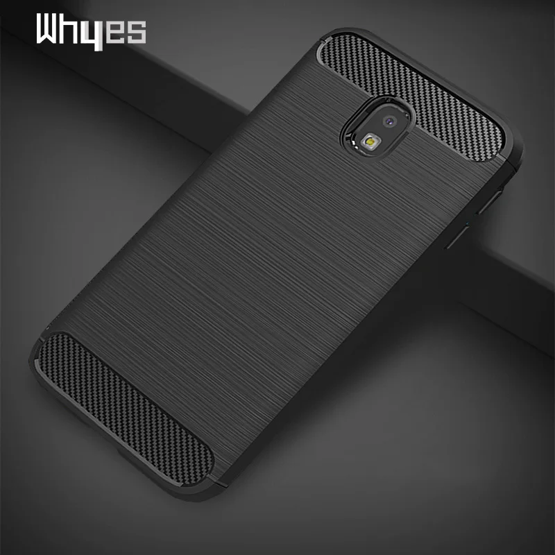 

Whyes For Samsung Galaxy J3 2017 Case J330 Carbon Fiber Soft TPU Heavy ShockProof Silicone Case For Samsung J3 2017 J330 Cover