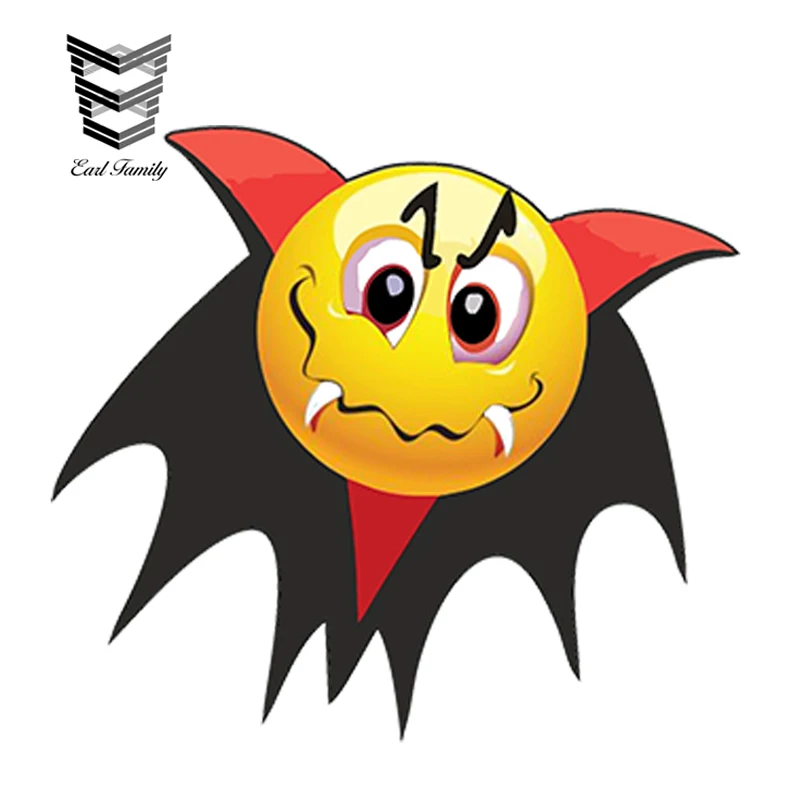 

EARLFAMILY 13cm x 11.3cm Car Styling Vampire Emoticon Car Sticker for Door Hard Hat Bumper Tablet Waterproof Windows Accessories
