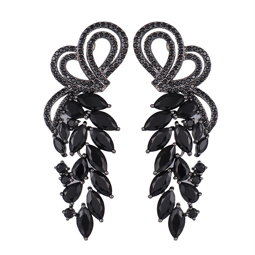 

SisCathy 2019 Trendy AAA Clear Cubic Zirconia Dangle Drop Earrings for Women Trendy Women Earrings Party Bridal Wedding Jewelry