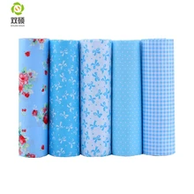 Shuanshuo синий цвет Хлопок Лоскутная Ткань Жир четверть пряди Ткань для шитья DIY ткань для куклы, поделки 40*50 см 5 шт./лот