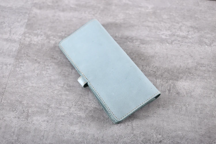 leather long clutch wallet