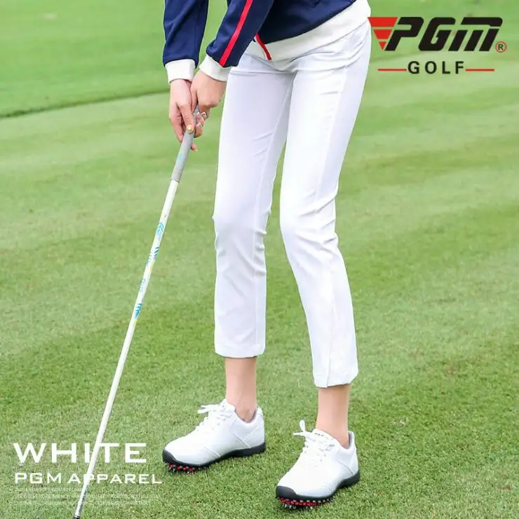 PGM на осень-зиму одежда для гольфа Для женщин Штаны высокоэластичный облешающий дышащие брюки карандаш 3/4 для гольфа, тенниса, однотонные спортивные штаны