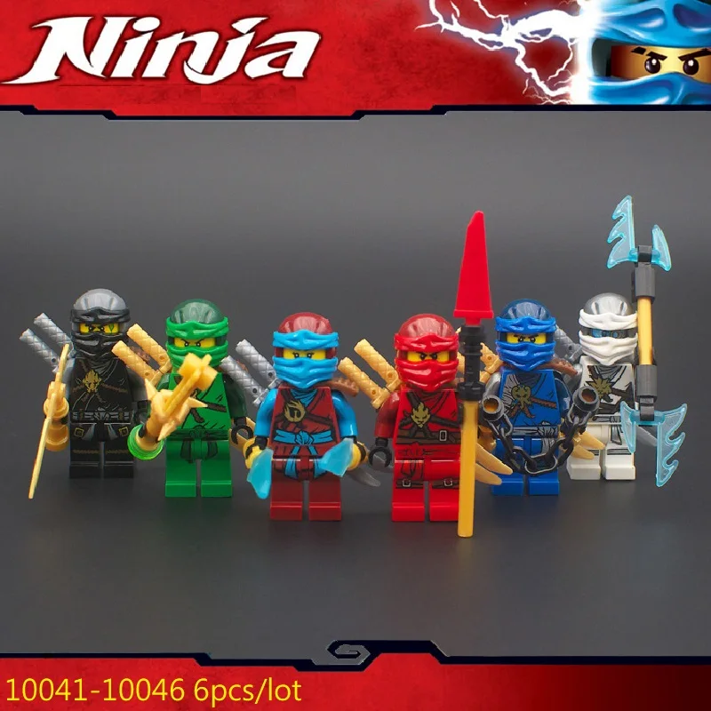 Decool 6 шт./партия 10041 10046 Kai Джей Коул NYA ninja movie ghostly black phantom fit для Lego Минифигурок ninjoes