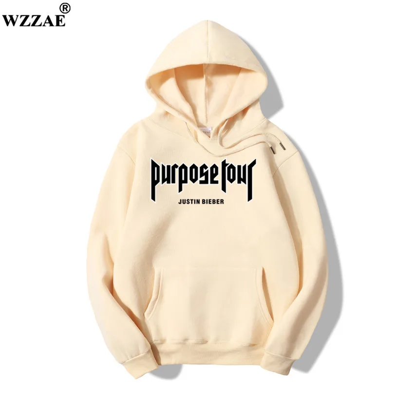 WZZAE Justin Bieber Stadium Purpose Tour Fleece K Hoodies 2018 Hip Hop