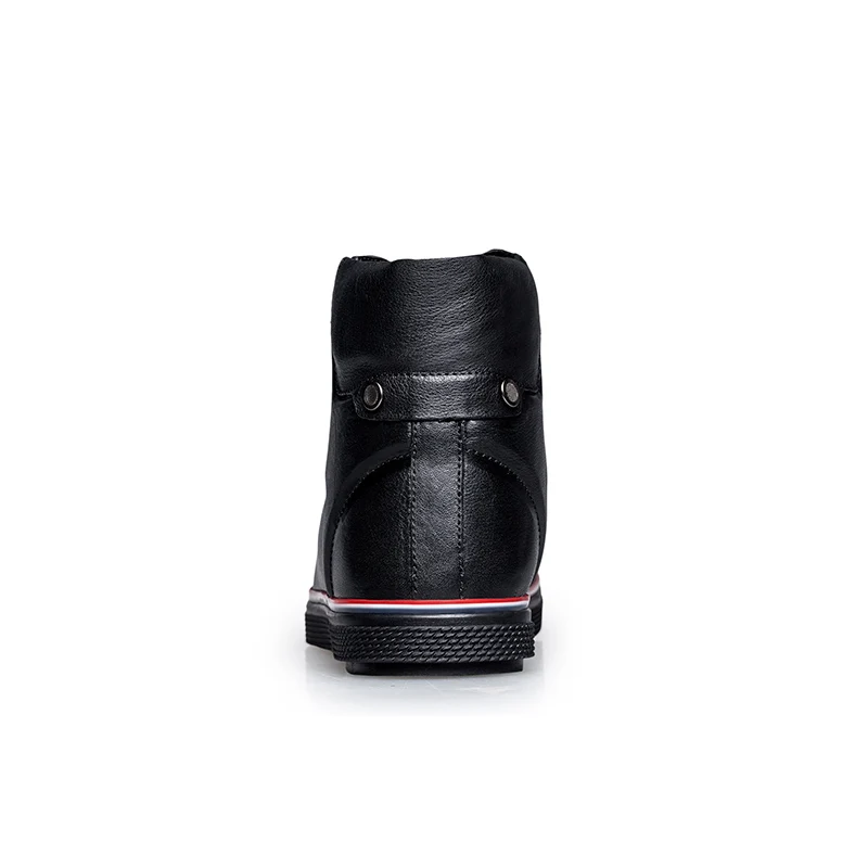 Мужские ботинки+ Теплая мужская обувь на меху осенне-зимние черные ботинки из натуральной кожи мужская обувь тактические ботинки черные Большие размеры 38-46