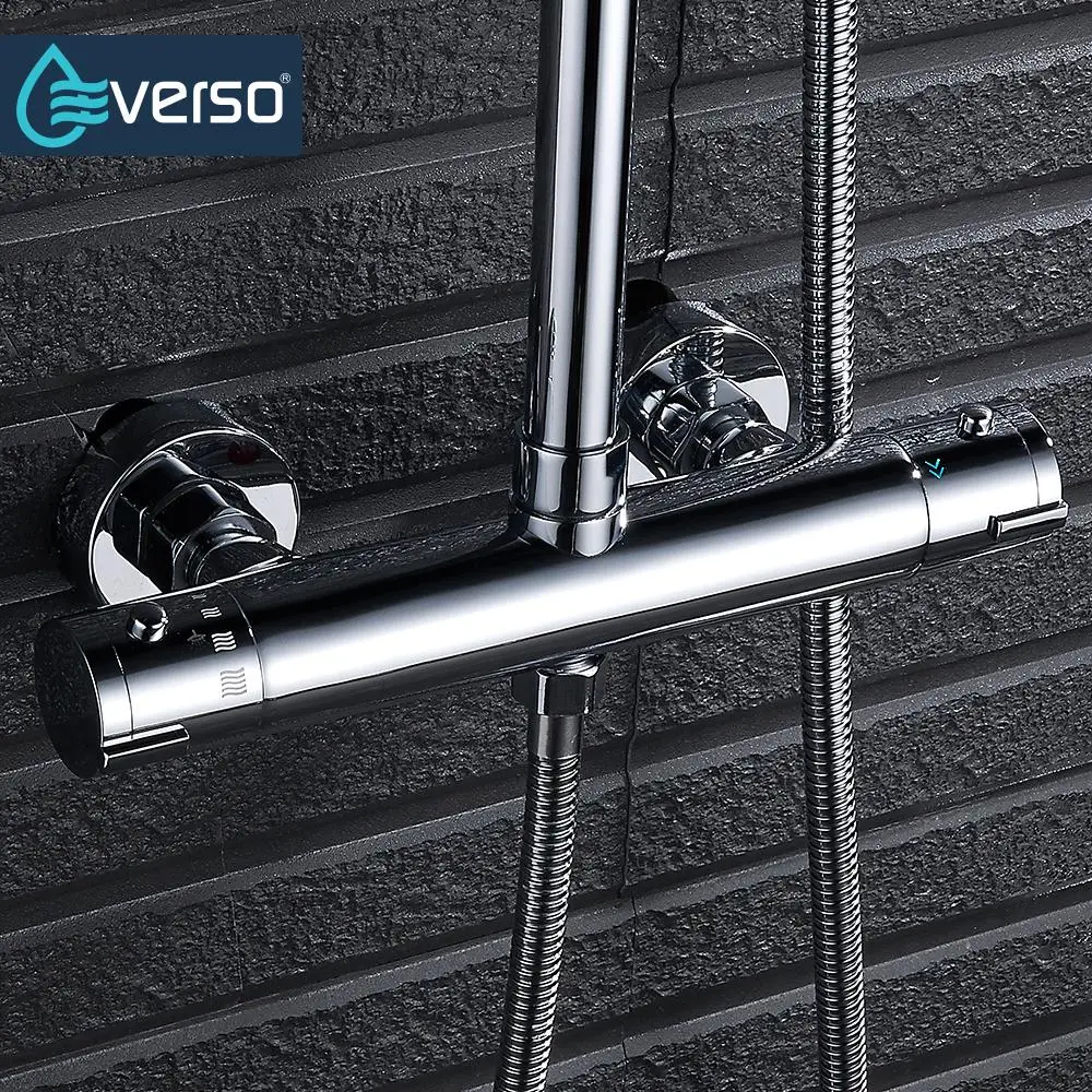 

EVERSO Thermostatic shower faucet Bathroom Shower Set Waterfall Shower Faucets Mixing Valve Thermostatic Shower Mixer