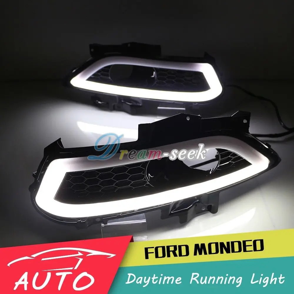 DRL для Ford Mondeo Fusion 2013 Светодиодный дневной ходовой светильник, релейный водонепроницаемый противотуманный светильник для вождения, Дневной светильник