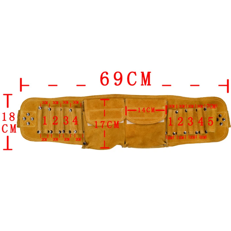 

Leather Repair Kit Bag Pocket Hardware Tool Belt For High-Altitude Construction Worker Electrician