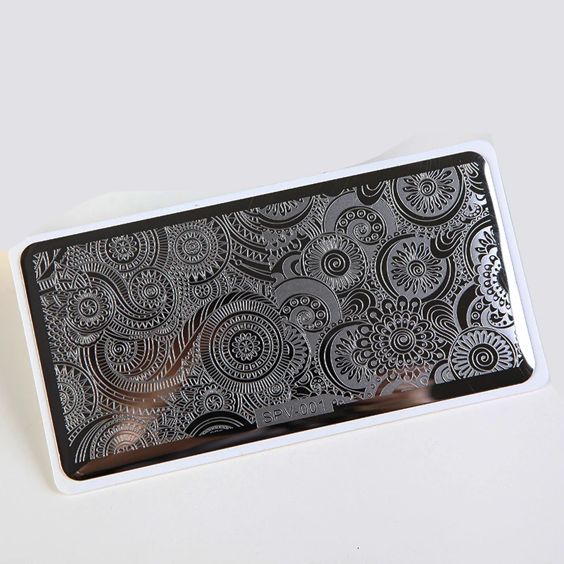 

Special Hot! SPV-001 1pcs Circle Flower Pattern Nail Stamping Plate Stamper Scraper Nail Tips Sticker Nail Slider Printing