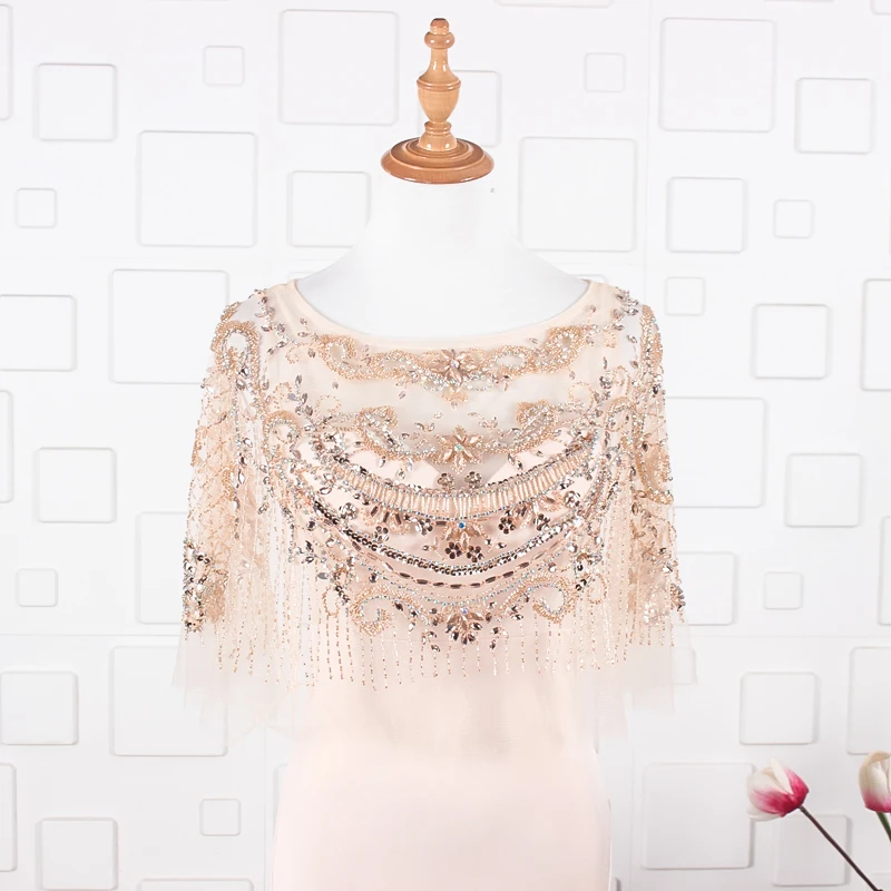 JANCEMBER vestido longo festa noite Бисер с украшением в виде кристаллов кисточками и узором