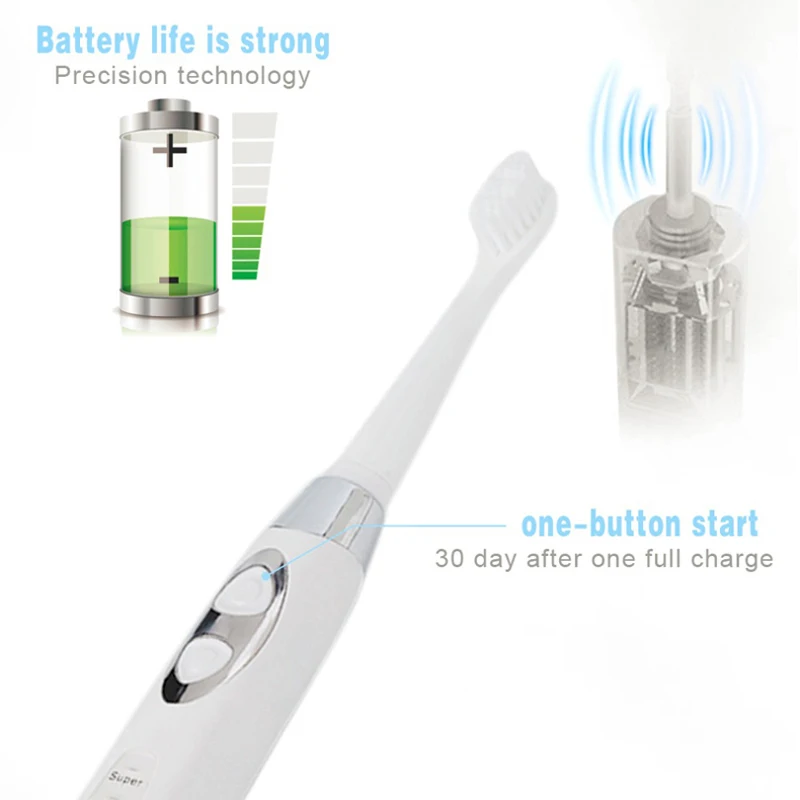 Звуковая электрическая перезаряжаемая зубная щетка с 2 головками зубных щеток отбеливание зубов usb зарядка