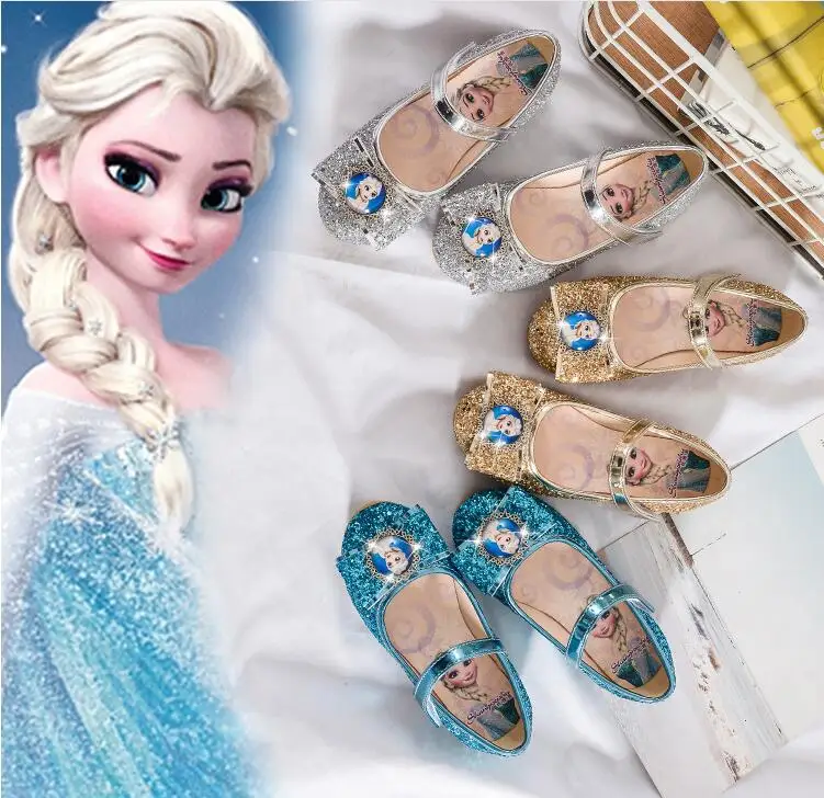 Новая мода детская обувь Elsa девочки дети кожа принцесса платье обувь для подростков Вечерние и свадьба танцевальная обувь