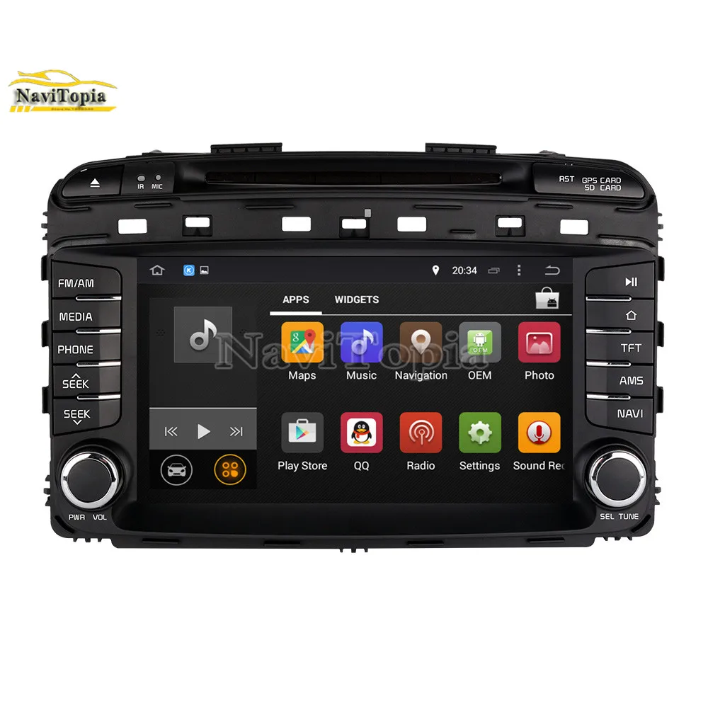 Perfect NAVITOPIA 8inch 4G RAM 64G ROM PX6 Six Core Android 9.0 Car DVD Multimedia Player GPS Navigation for Kia Sorento 2015 2016 2017- 4