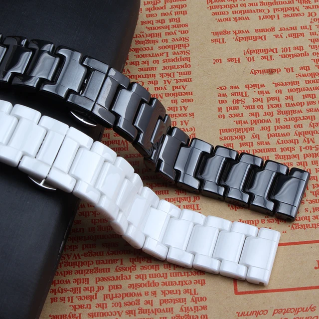 Pure Ceramic 14mm 16mm 18mm 20mm 22mm Watchband Strap Pure Ceramic 14mm 16mm 18mm 20mm 22mm Watchband Strap Stainless Steel Erfly Buckle For Diamond Wristband Mens Ladys