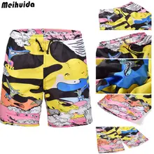 Мультфильм пляжная одежда короткие Для мужчин быстросохнущая серфинга короткие летние свободные короткие пляжная Купание Магистральные купальный костюм