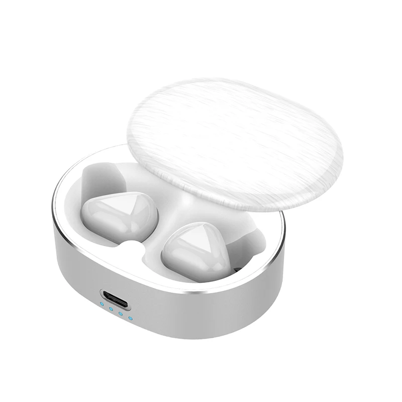 Teamyo T50 TWS Bluetooth гарнитура Беспроводные наушники Handfree Bluetooth наушники 360 Вращение Bluetooth наушники спортивные для телефона - Цвет: White