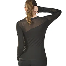 Новые Женские однотонные топы с длинными рукавами, сетка быстросохнущая эластичная футболка для спортзала Йога BFE88